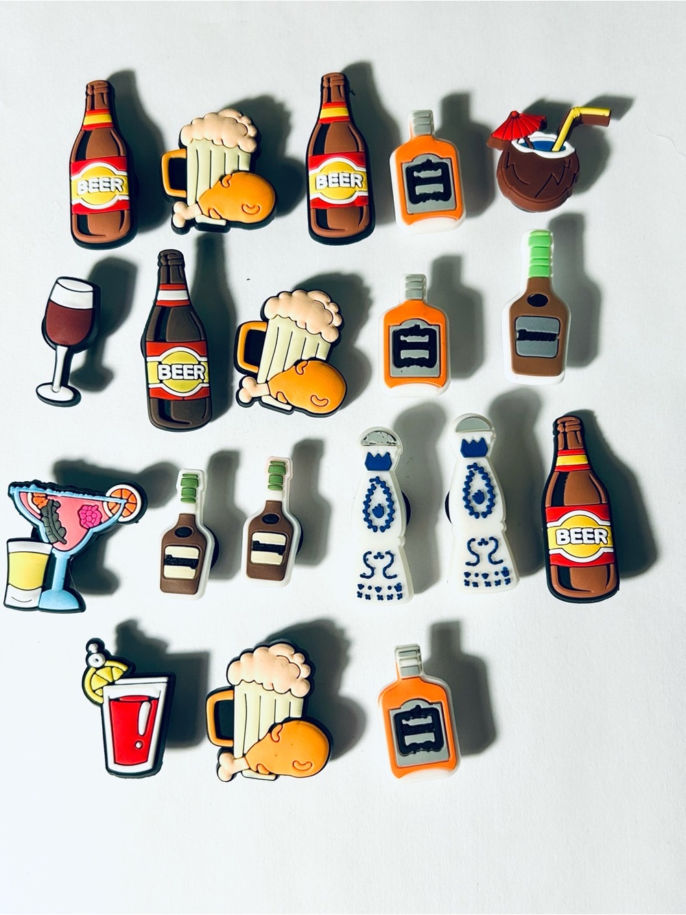 Novelty Drink-Themed Shoe Charms - Adult Beverage themed shoe charms